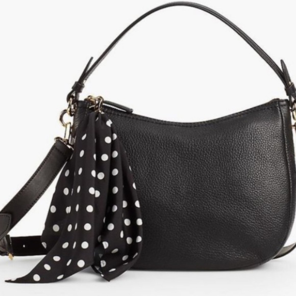 Talbots Handbags - Talbots Black Purse with Polka Dot Scarf Key Chain